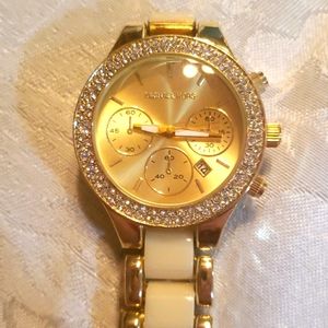 Micheal kors Parker watch Designer white and gold
